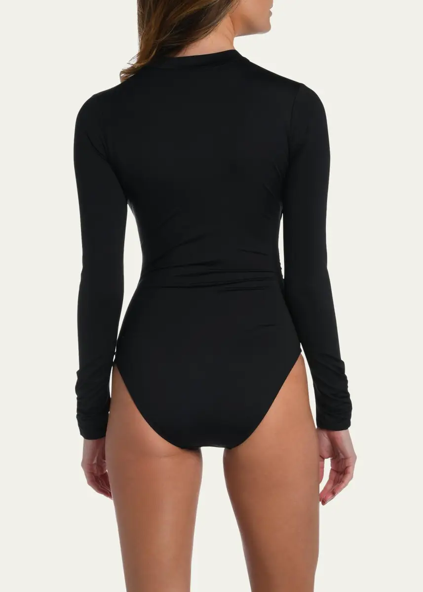 La Blanca Island Goddess Shirred Rashguard Paddlesuit | Thumbnail 3