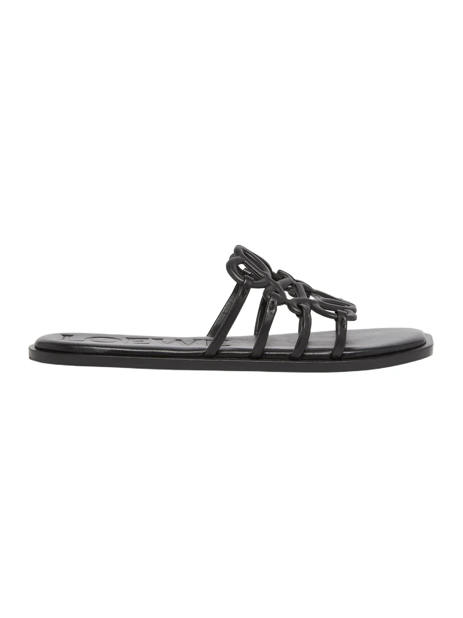 Loewe Petal Leather Anagram Slide Sandals