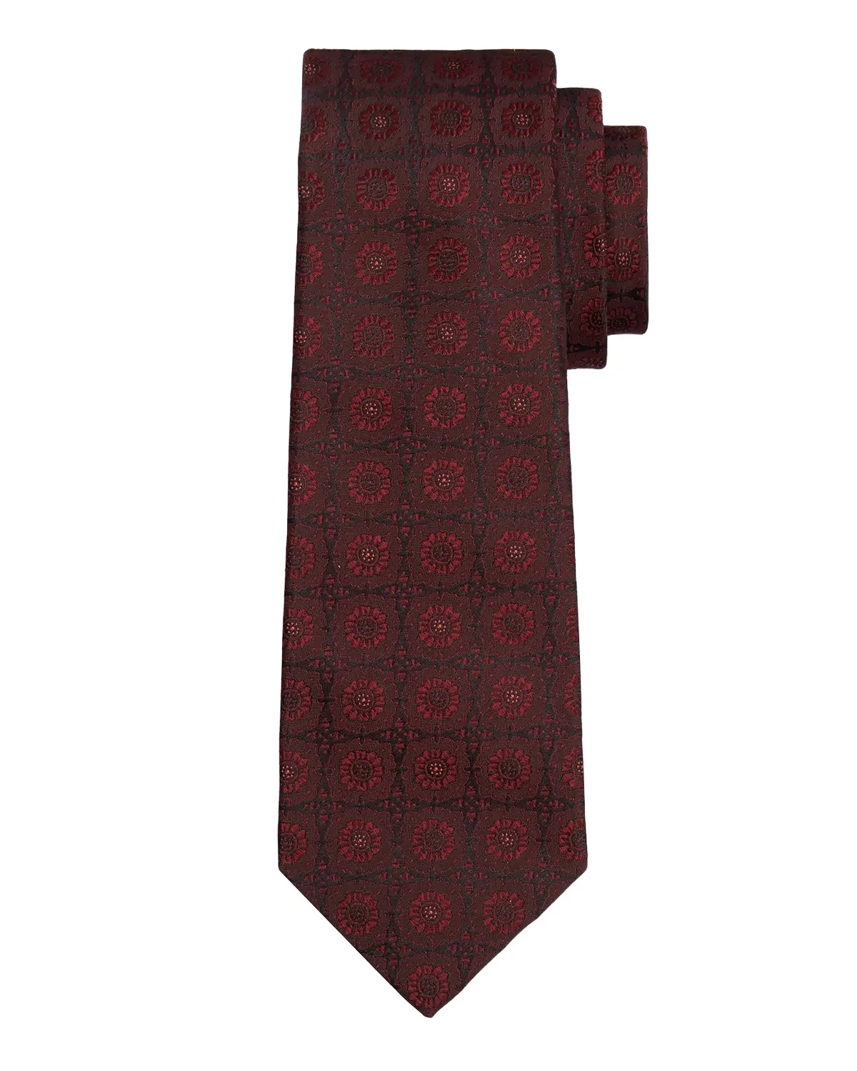 Kiton Men's Silk Medallion 7-Fold Tie