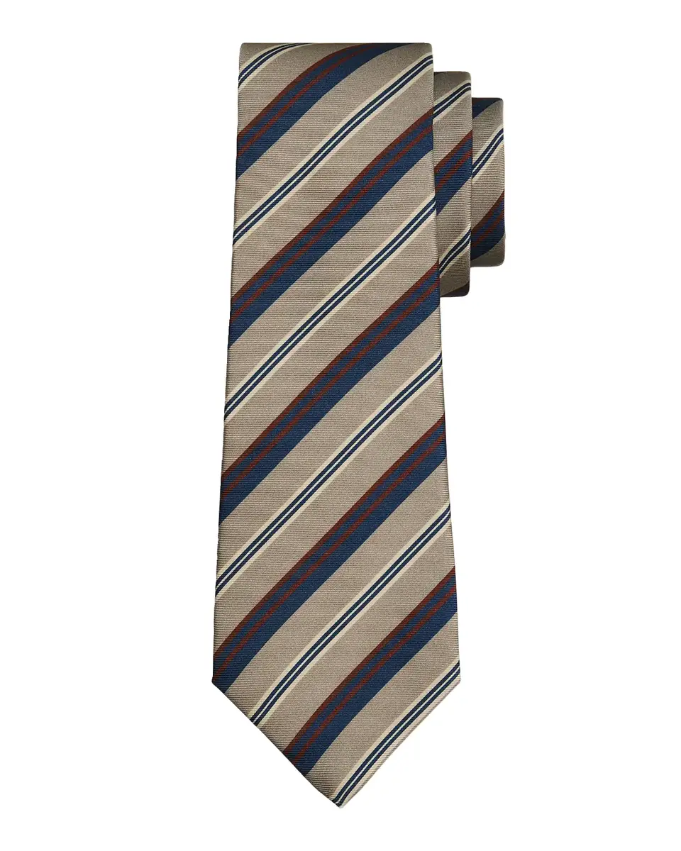 Kiton Men's Silk Variegated Stripe 7-Fold Tie | Thumbnail 2 Kiton Men's Silk Variegated Stripe 7-Fold Tie | Thumbnail 2