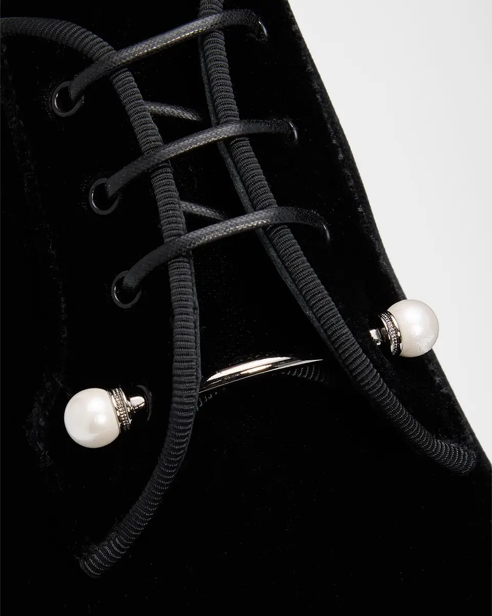 Christian Louboutin Men's Chambeliss Embellished Velvet Derbys | Thumbnail 3 Christian Louboutin Men's Chambeliss Embellished Velvet Derbys | Thumbnail 3