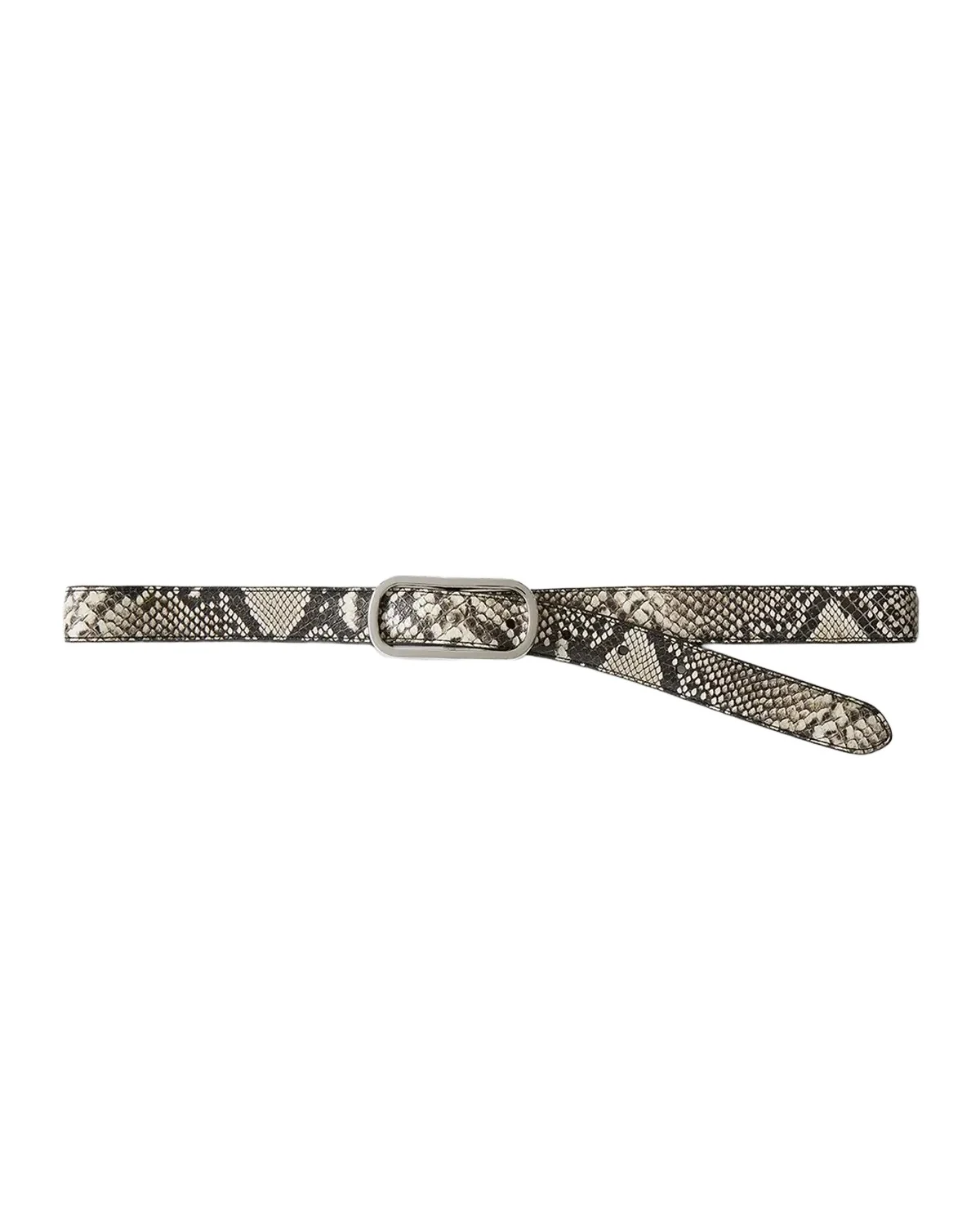 Veronica Beard Loop Snake-Embossed Leather Belt