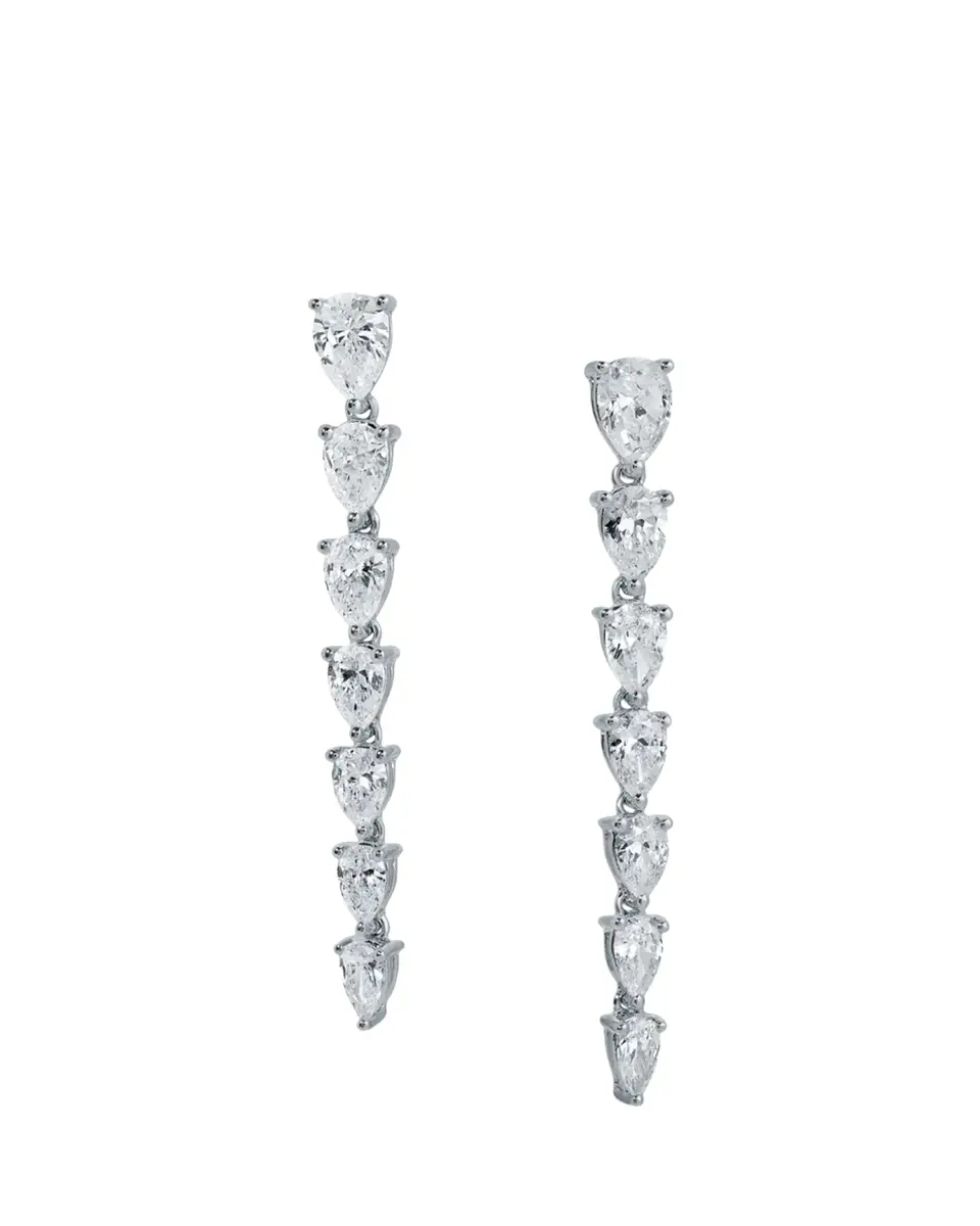 Anita Ko 18K White Gold Sept Graduated Pear Diamond Drop Earrings | Thumbnail 2 Anita Ko 18K White Gold Sept Graduated Pear Diamond Drop Earrings | Thumbnail 2