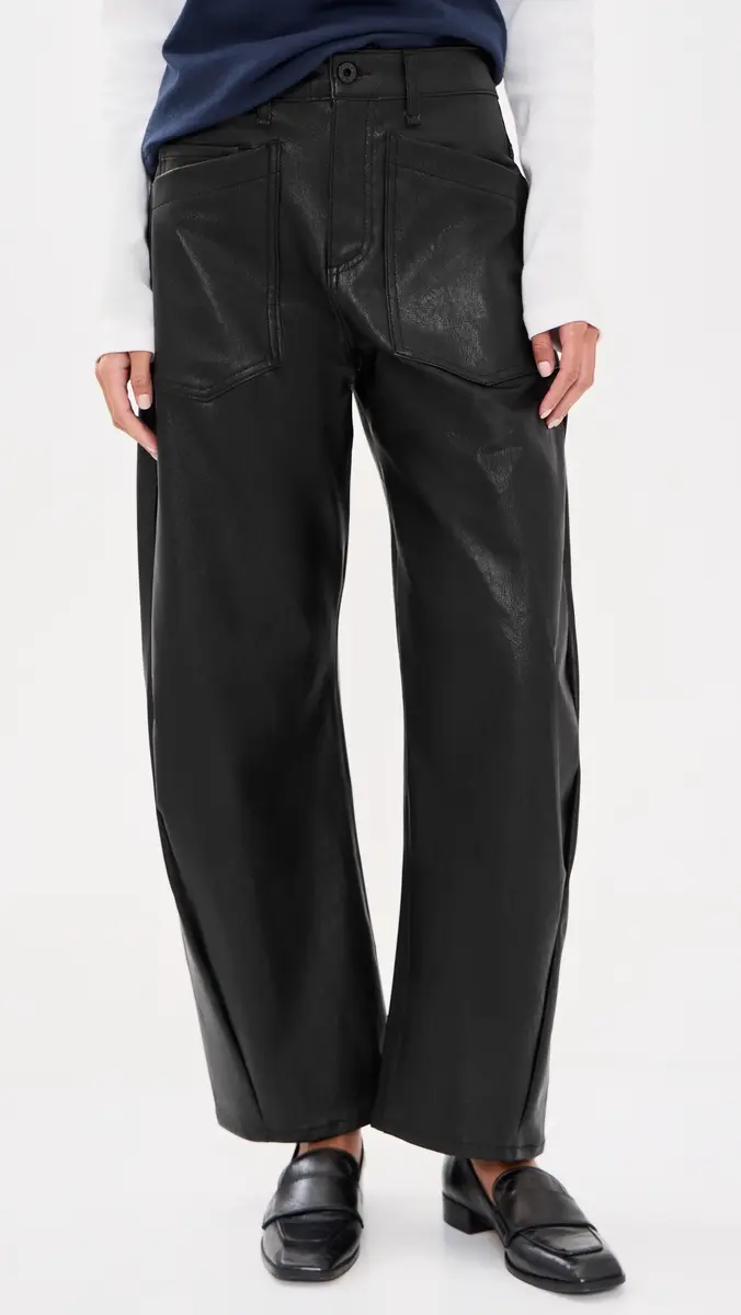 Askk NY Faux Leather Twisted Barrel Pants | Thumbnail 2