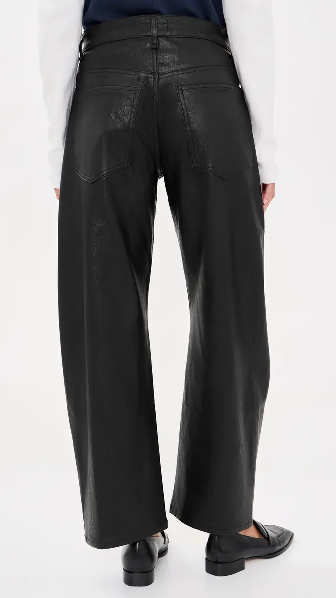 Askk NY Faux Leather Twisted Barrel Pants | Thumbnail 3