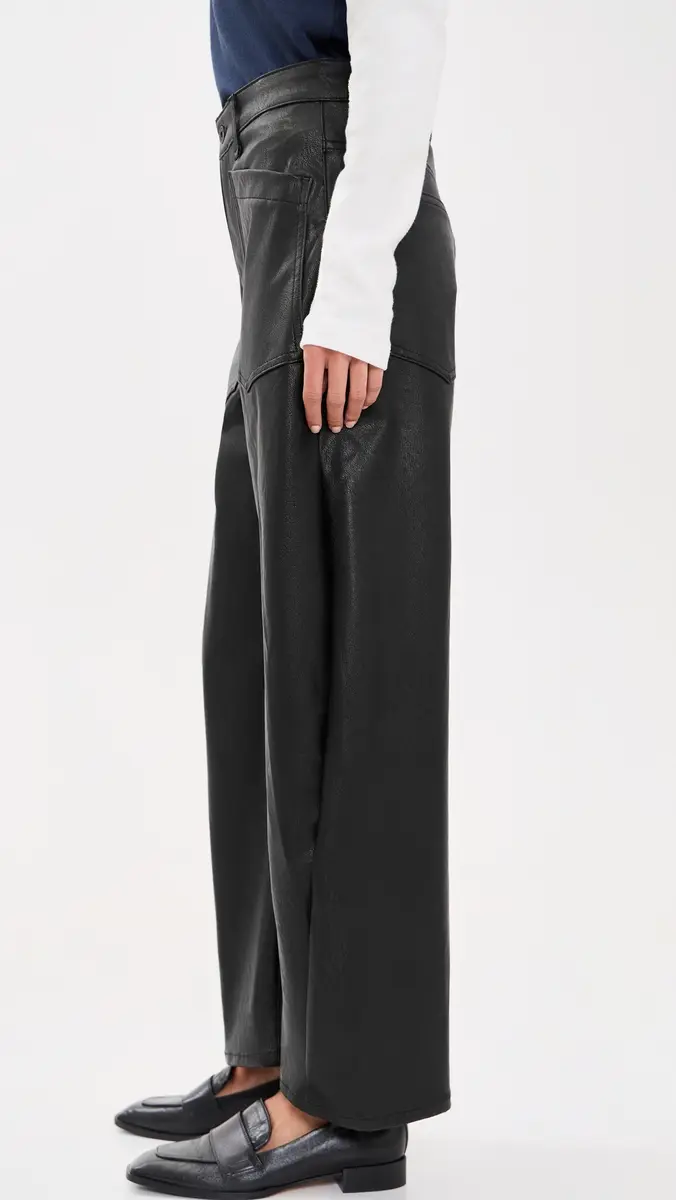 Askk NY Faux Leather Twisted Barrel Pants | Thumbnail 4
