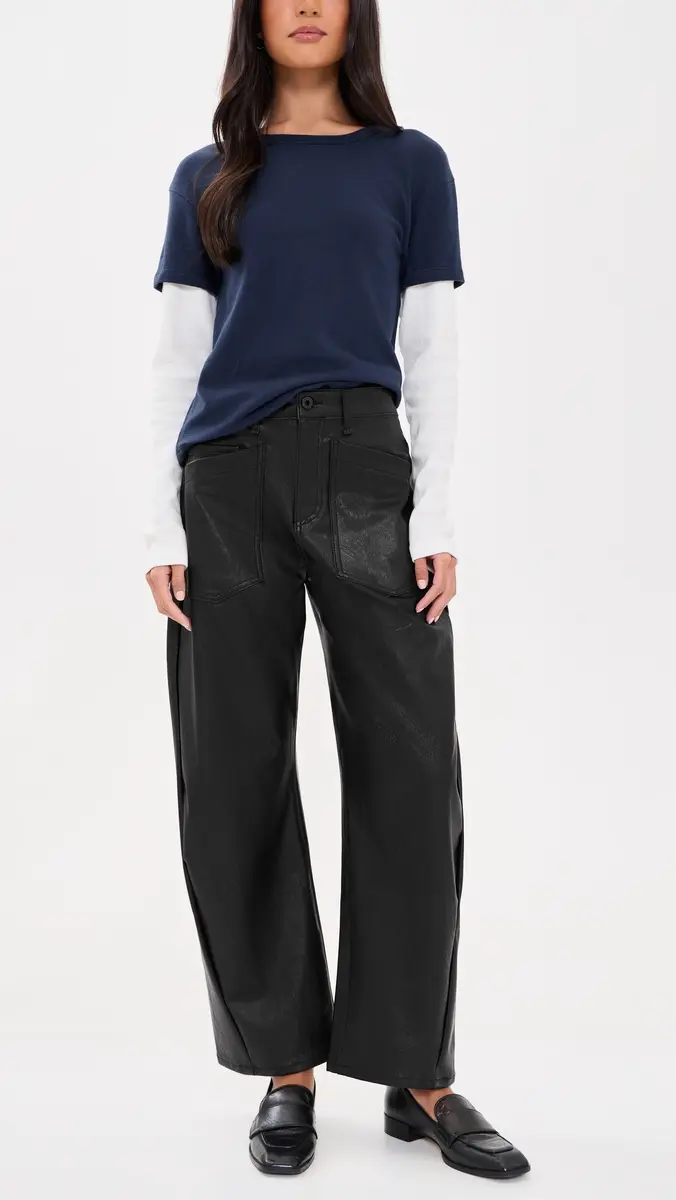 Askk NY Faux Leather Twisted Barrel Pants | Thumbnail 5