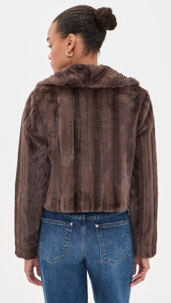 L'Agence Davy Crop Faux Fur Jacket | Thumbnail 3 L'Agence Davy Crop Faux Fur Jacket | Thumbnail 3