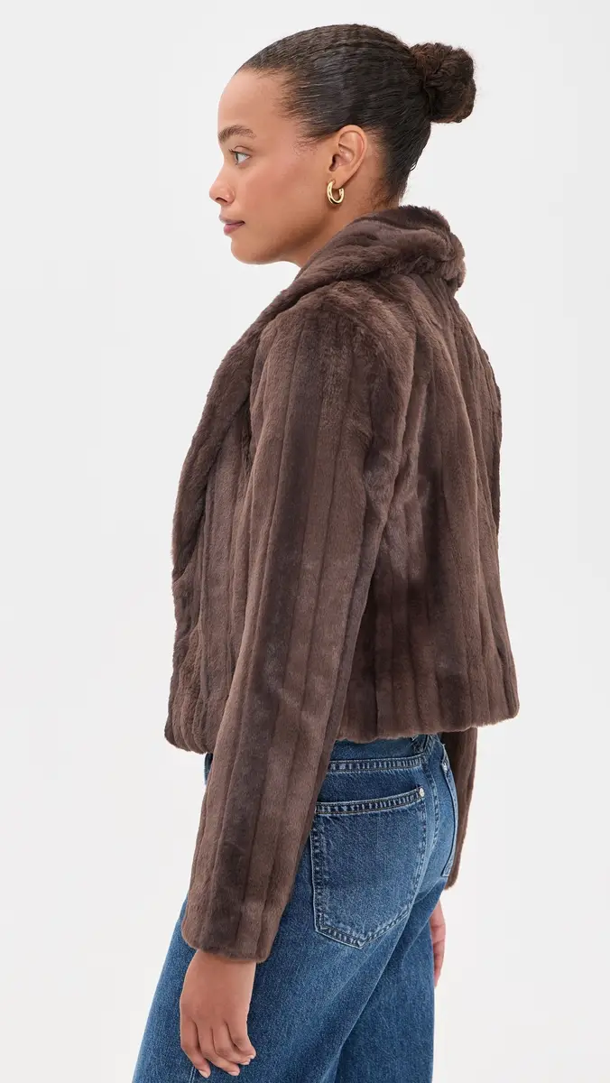 L'Agence Davy Crop Faux Fur Jacket | Thumbnail 4 L'Agence Davy Crop Faux Fur Jacket | Thumbnail 4