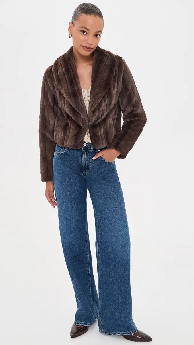 L'Agence Davy Crop Faux Fur Jacket | Thumbnail 5 L'Agence Davy Crop Faux Fur Jacket | Thumbnail 5