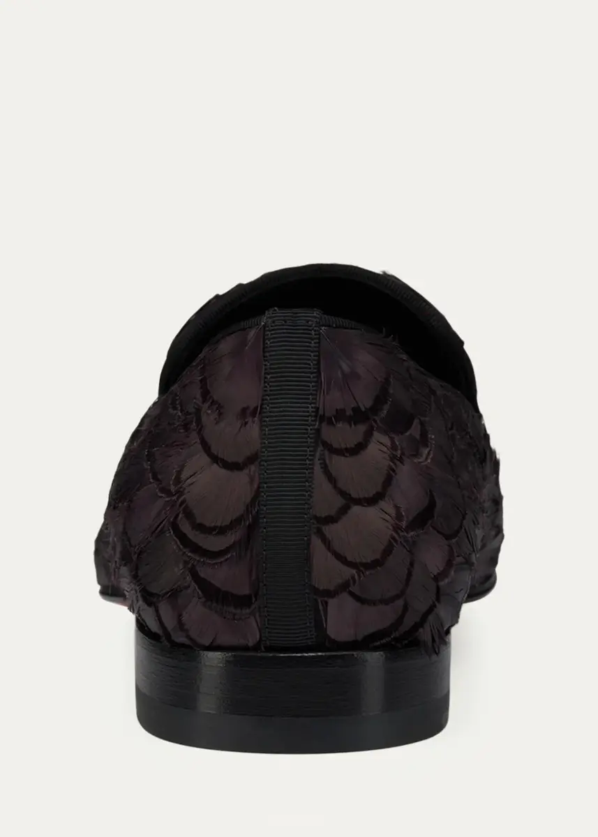 Christian Louboutin Men's Dandelion Marlen Feather Loafers | Thumbnail 2 Christian Louboutin Men's Dandelion Marlen Feather Loafers | Thumbnail 2