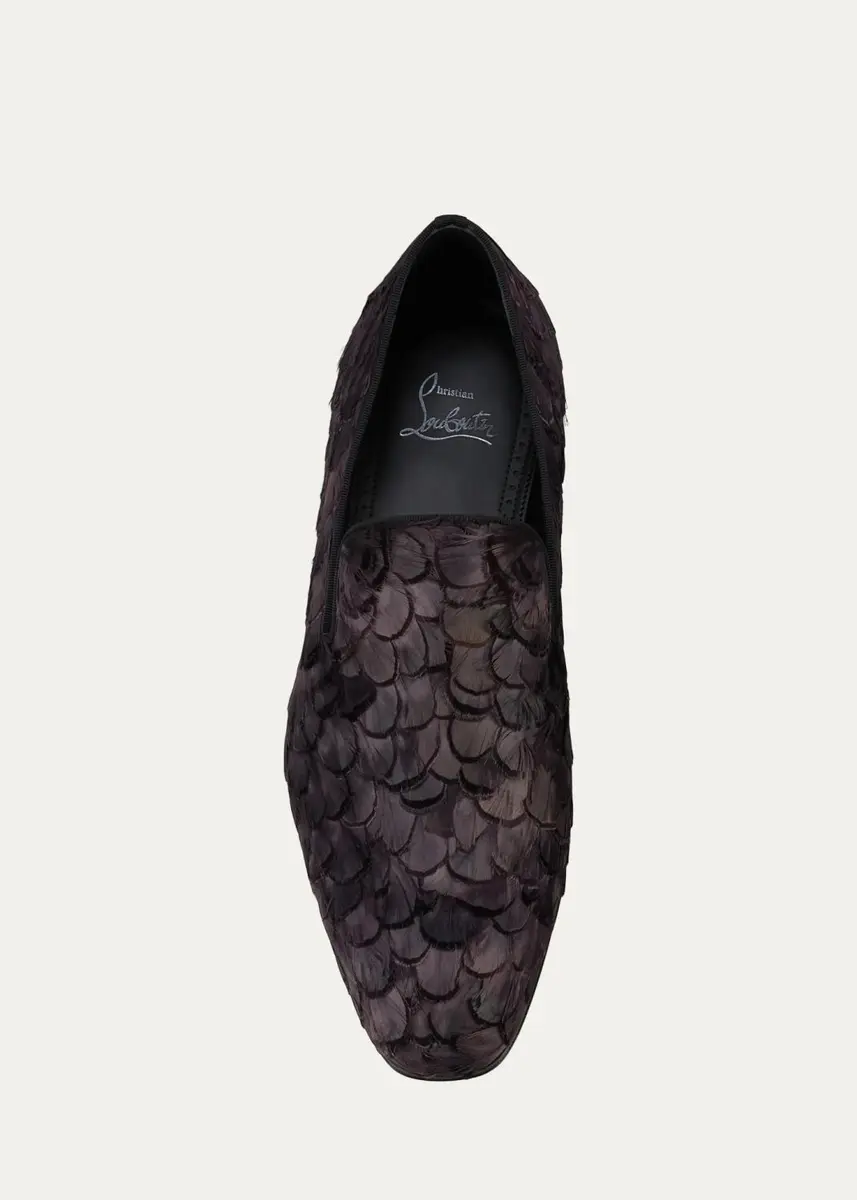 Christian Louboutin Men's Dandelion Marlen Feather Loafers | Thumbnail 3 Christian Louboutin Men's Dandelion Marlen Feather Loafers | Thumbnail 3