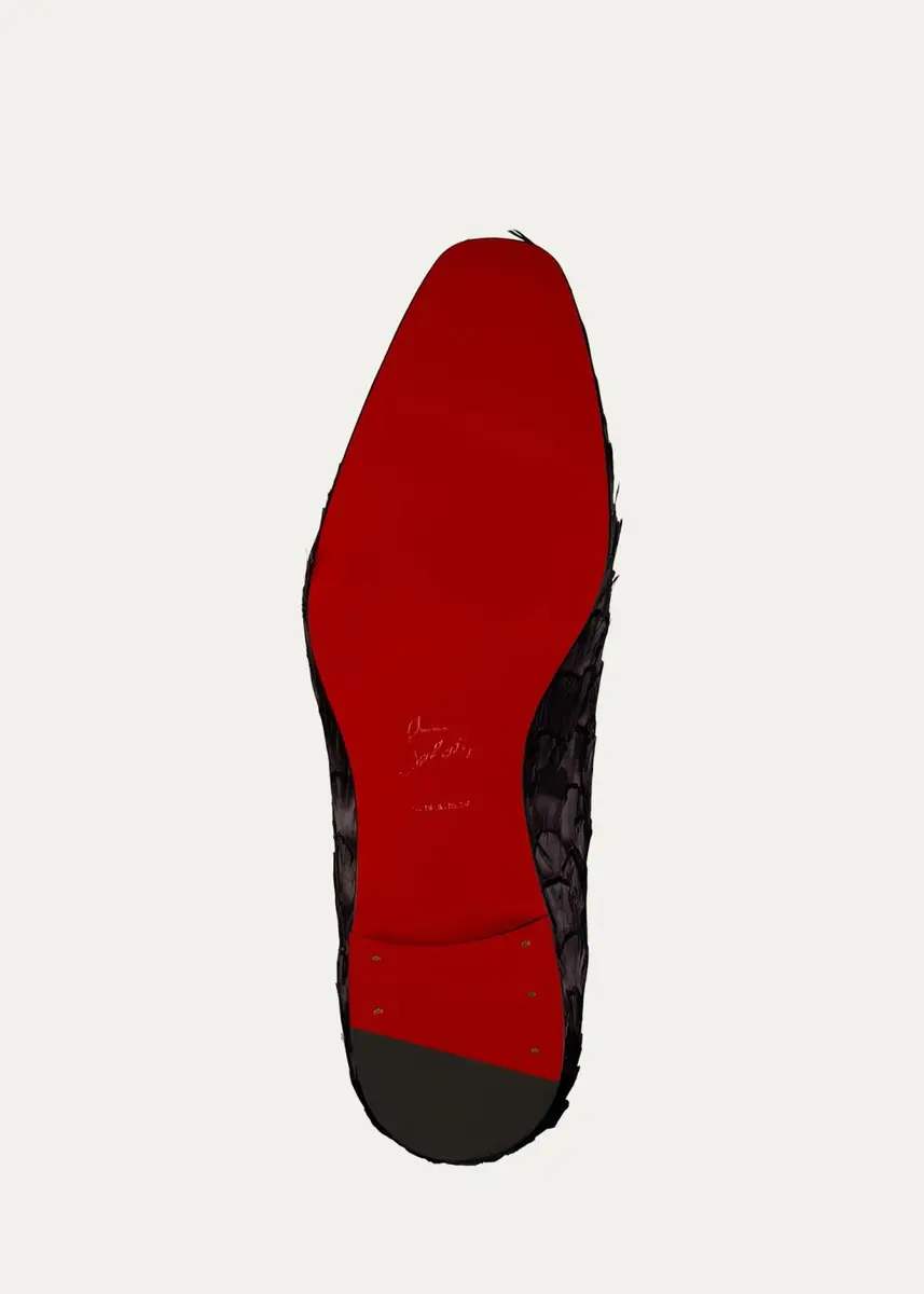 Christian Louboutin Men's Dandelion Marlen Feather Loafers | Thumbnail 4 Christian Louboutin Men's Dandelion Marlen Feather Loafers | Thumbnail 4
