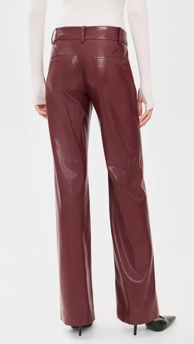 Alice + Olivia Alexander Mr Faux Leather Slim Straight Trousers | Thumbnail 3 Alice + Olivia Alexander Mr Faux Leather Slim Straight Trousers | Thumbnail 3