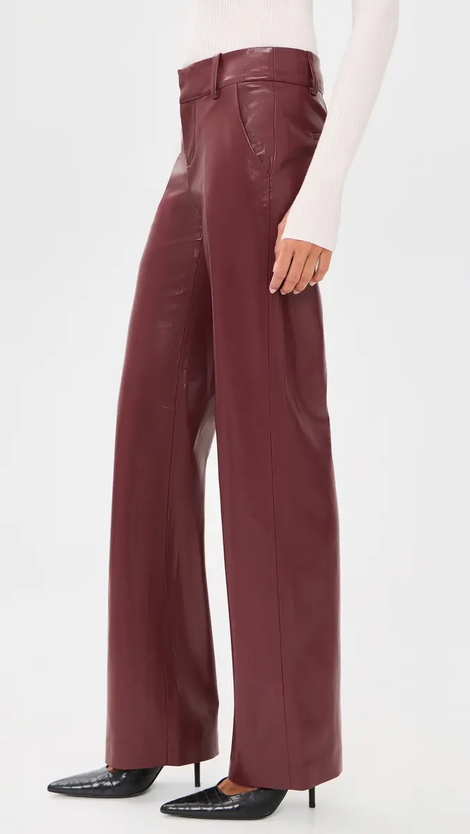 Alice + Olivia Alexander Mr Faux Leather Slim Straight Trousers | Thumbnail 4 Alice + Olivia Alexander Mr Faux Leather Slim Straight Trousers | Thumbnail 4