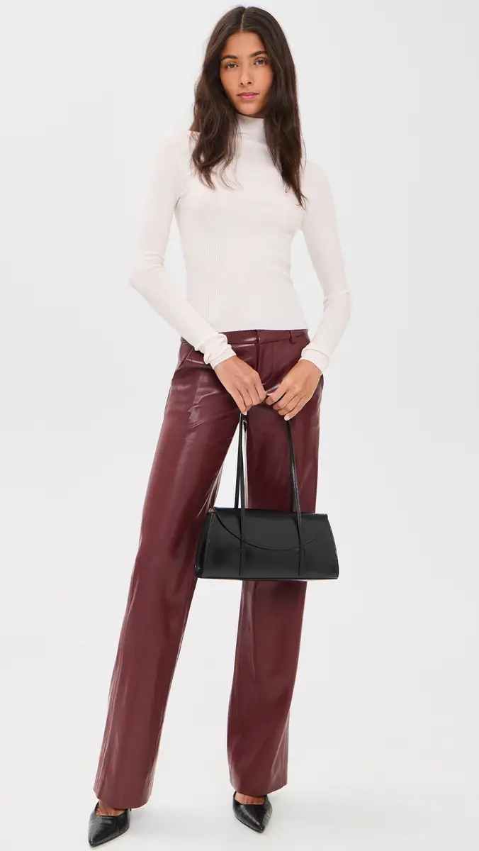 Alice + Olivia Alexander Mr Faux Leather Slim Straight Trousers | Thumbnail 5 Alice + Olivia Alexander Mr Faux Leather Slim Straight Trousers | Thumbnail 5
