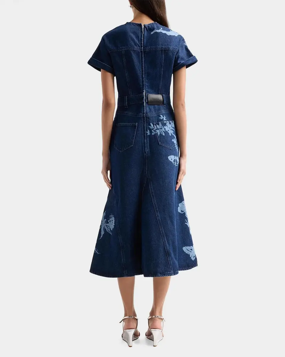 Erdem Floral Denim Midi Dress | Thumbnail 3 Erdem Floral Denim Midi Dress | Thumbnail 3