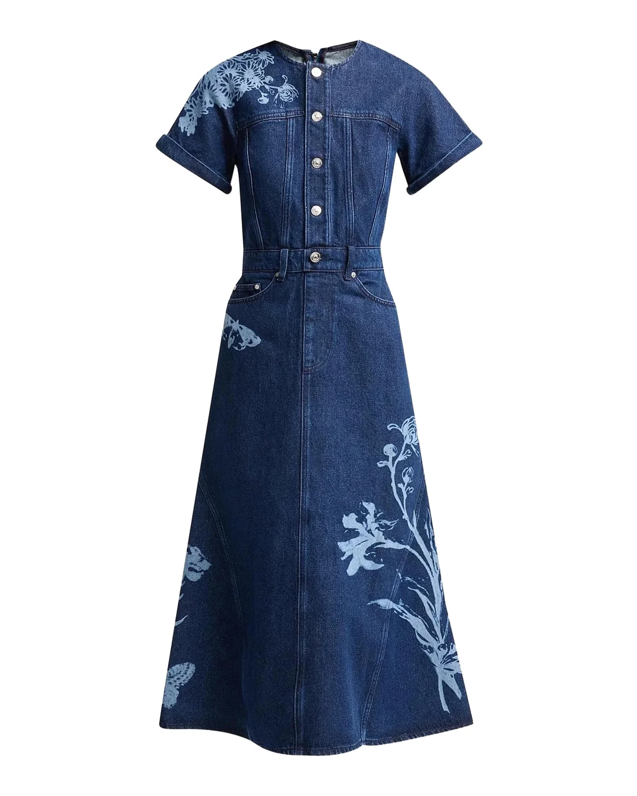 Erdem Floral Denim Midi Dress