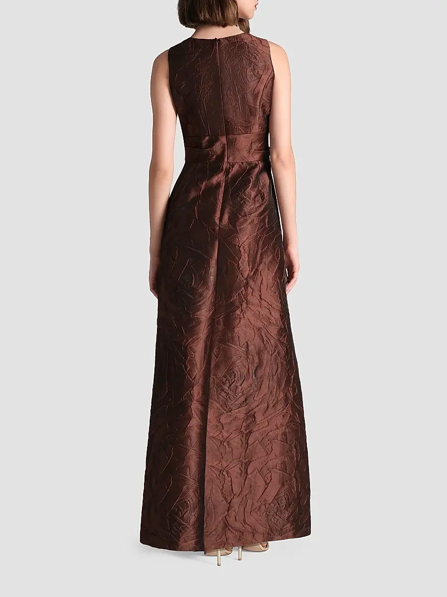 Kay Unger Women's Mariah Jacquard Textured Gown | Thumbnail 3 Kay Unger Women's Mariah Jacquard Textured Gown | Thumbnail 3