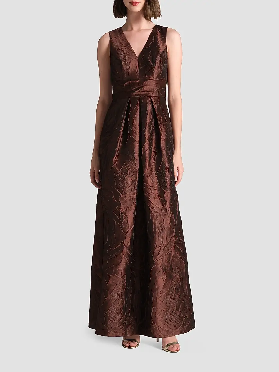 Kay Unger Women's Mariah Jacquard Textured Gown | Thumbnail 4 Kay Unger Women's Mariah Jacquard Textured Gown | Thumbnail 4