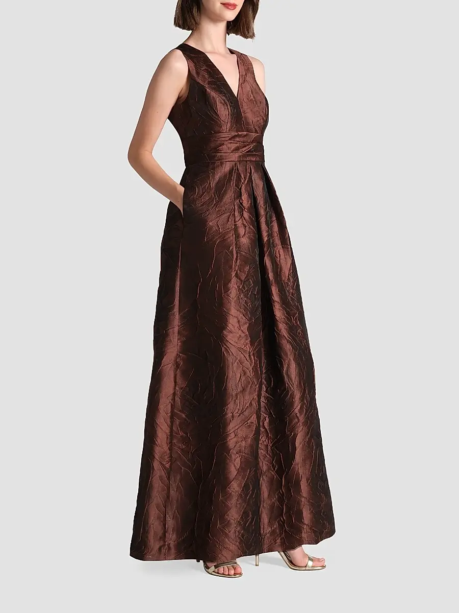 Kay Unger Women's Mariah Jacquard Textured Gown | Thumbnail 6 Kay Unger Women's Mariah Jacquard Textured Gown | Thumbnail 6
