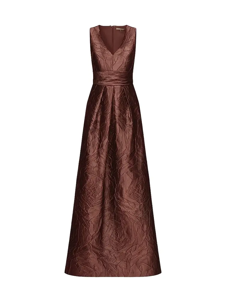 Kay Unger Women's Mariah Jacquard Textured Gown