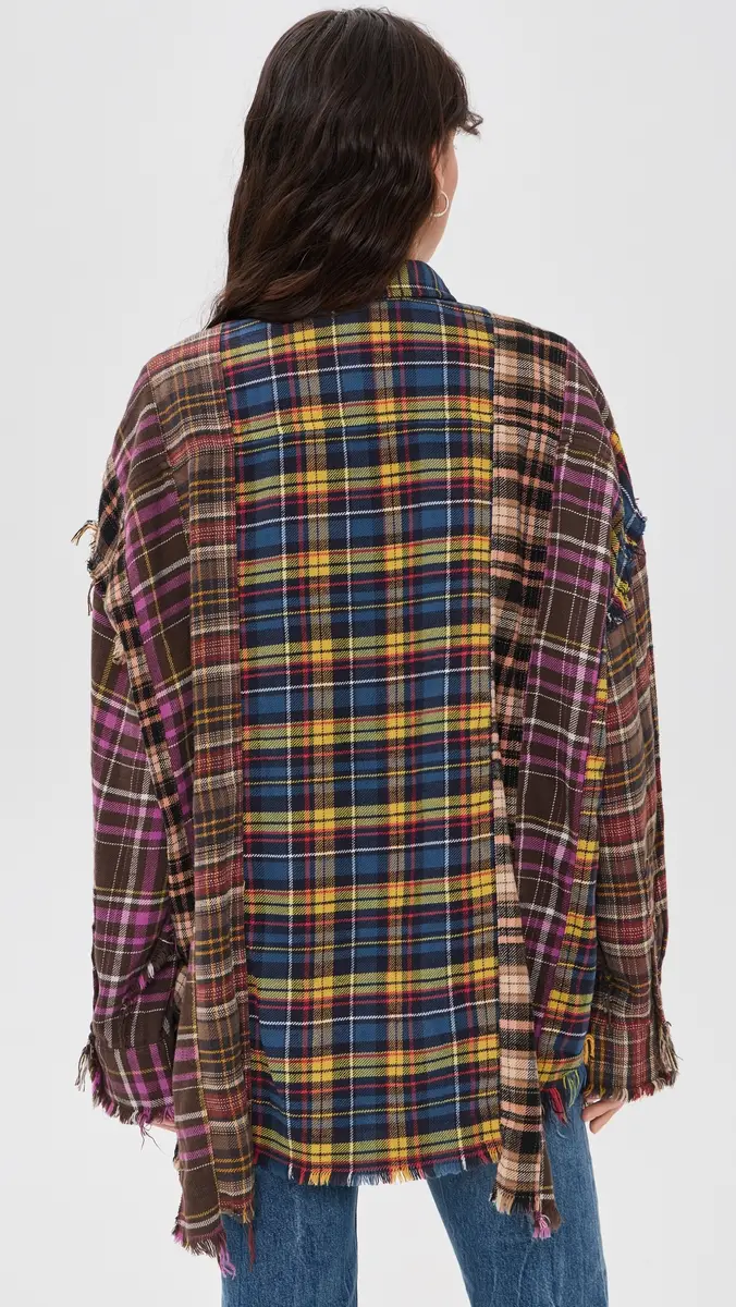 R13 Spliced Drop Neck Button Down Shirt | Thumbnail 3