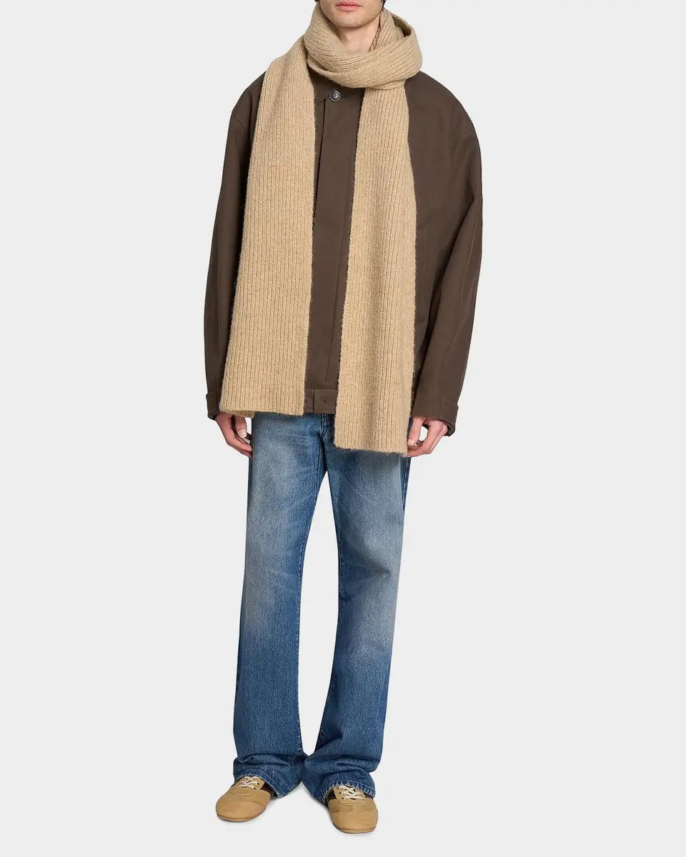 Dries Van Noten Men's Moyson Wool Ribbed Scarf | Thumbnail 2 Dries Van Noten Men's Moyson Wool Ribbed Scarf | Thumbnail 2