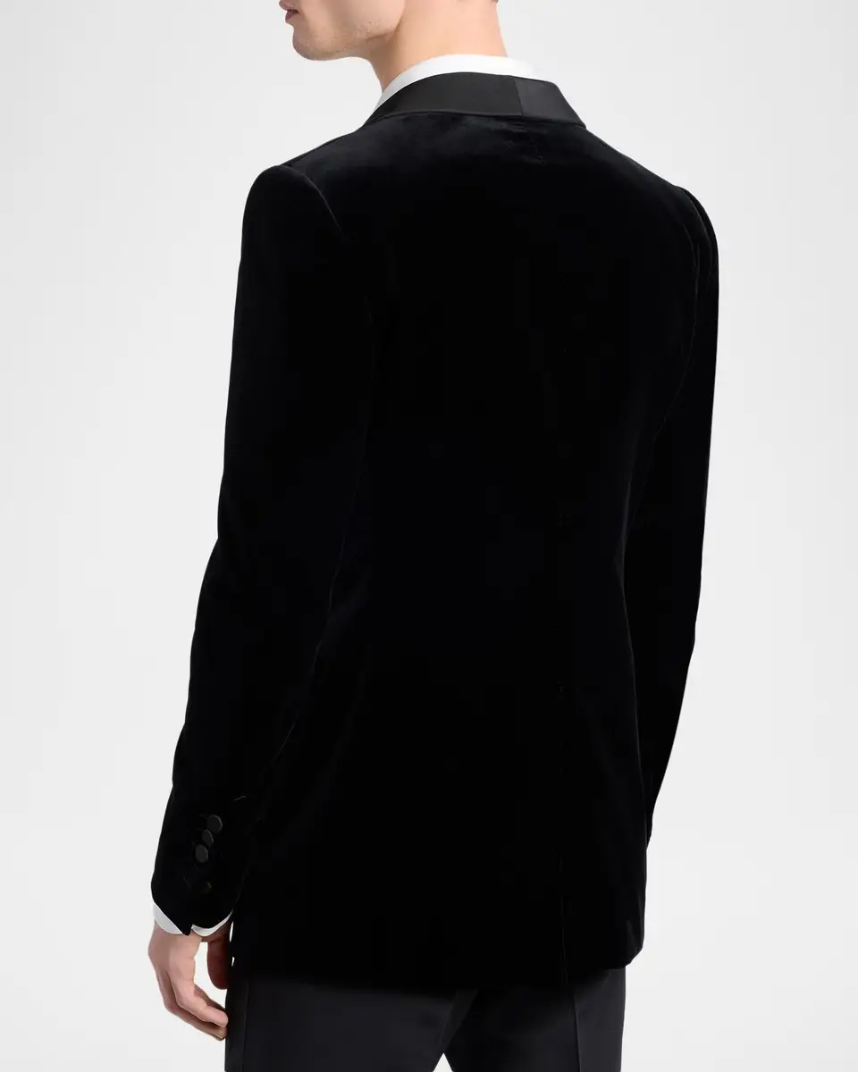 Tom Ford Men's Velvet Shawl-Lapel One-Button Dinner Jacket | Thumbnail 3 Tom Ford Men's Velvet Shawl-Lapel One-Button Dinner Jacket | Thumbnail 3