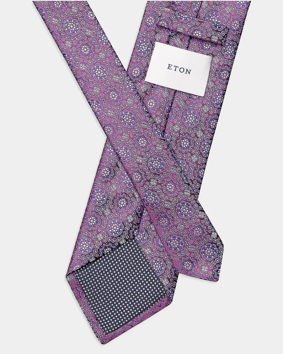 Eton Men's Micro Geometric Silk Tie | Thumbnail 2 Eton Men's Micro Geometric Silk Tie | Thumbnail 2