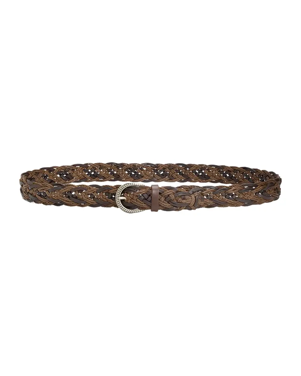 Brunello Cucinelli Men's Braided Cord and Leather Belt | Thumbnail 2 Brunello Cucinelli Men's Braided Cord and Leather Belt | Thumbnail 2