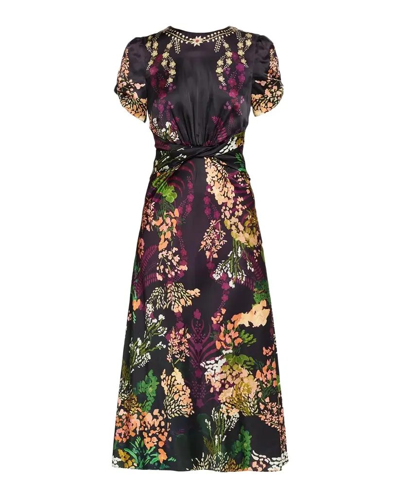 Gwen Floral Silk-Blend Dress