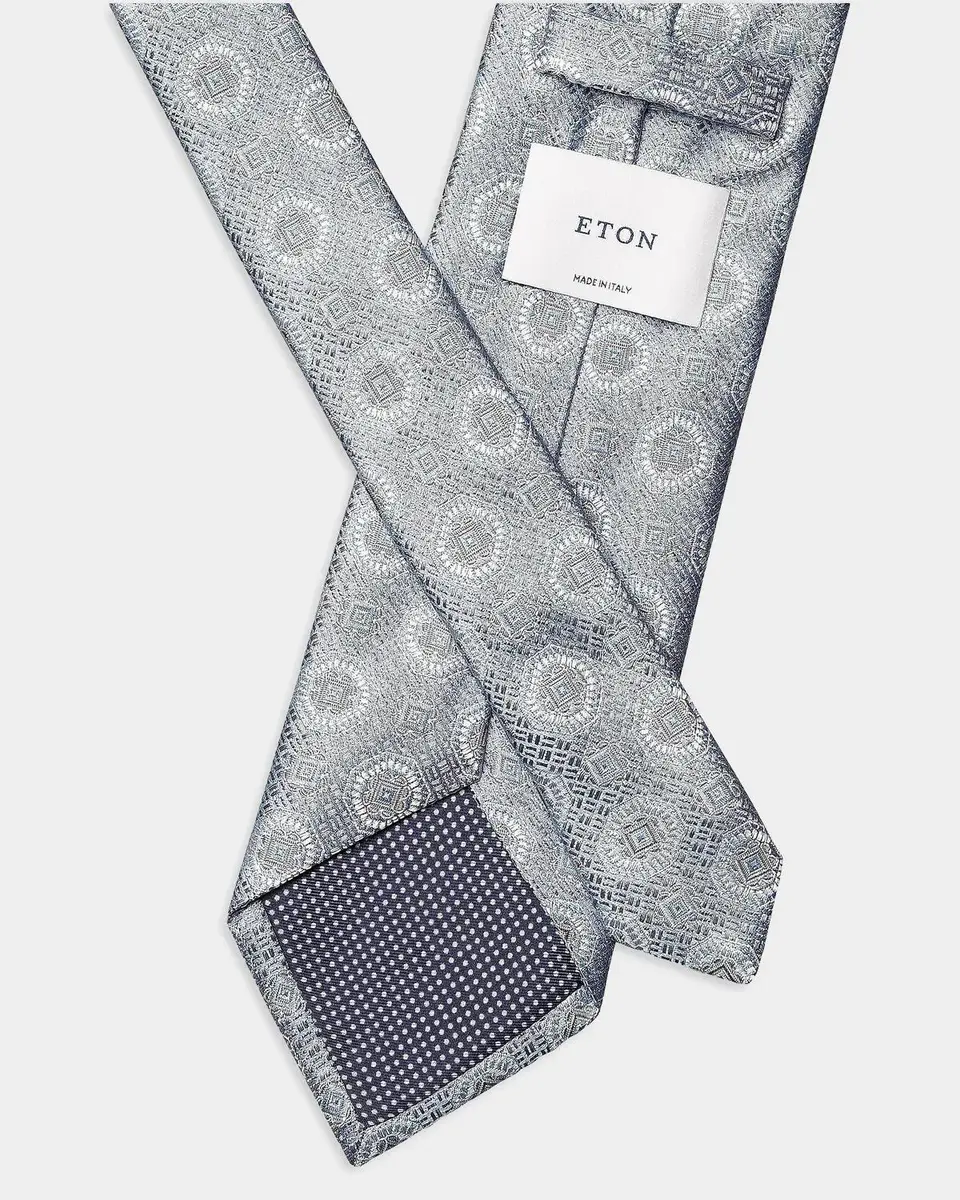 Eton Men's Floral Medallion Silk Tie | Thumbnail 2 Eton Men's Floral Medallion Silk Tie | Thumbnail 2