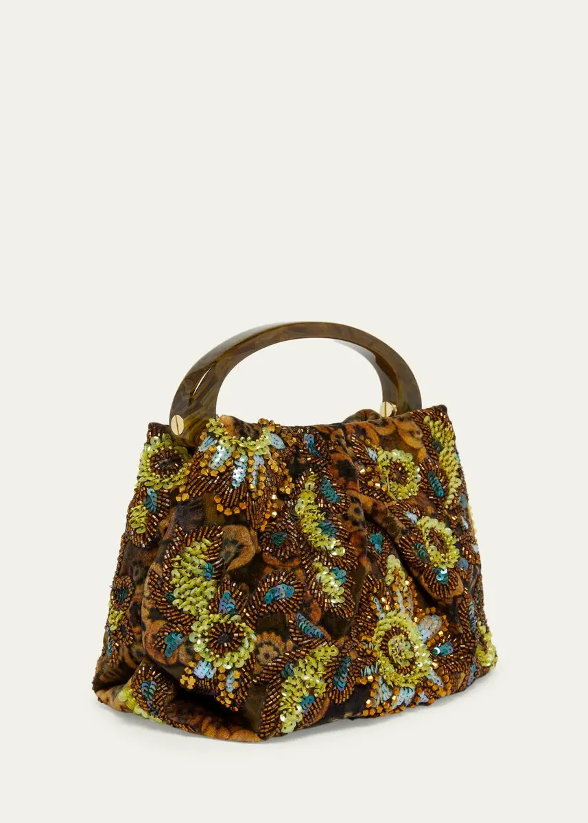 Dries Van Noten Beaded Floral Top-Handle Bag | Thumbnail 3 Dries Van Noten Beaded Floral Top-Handle Bag | Thumbnail 3