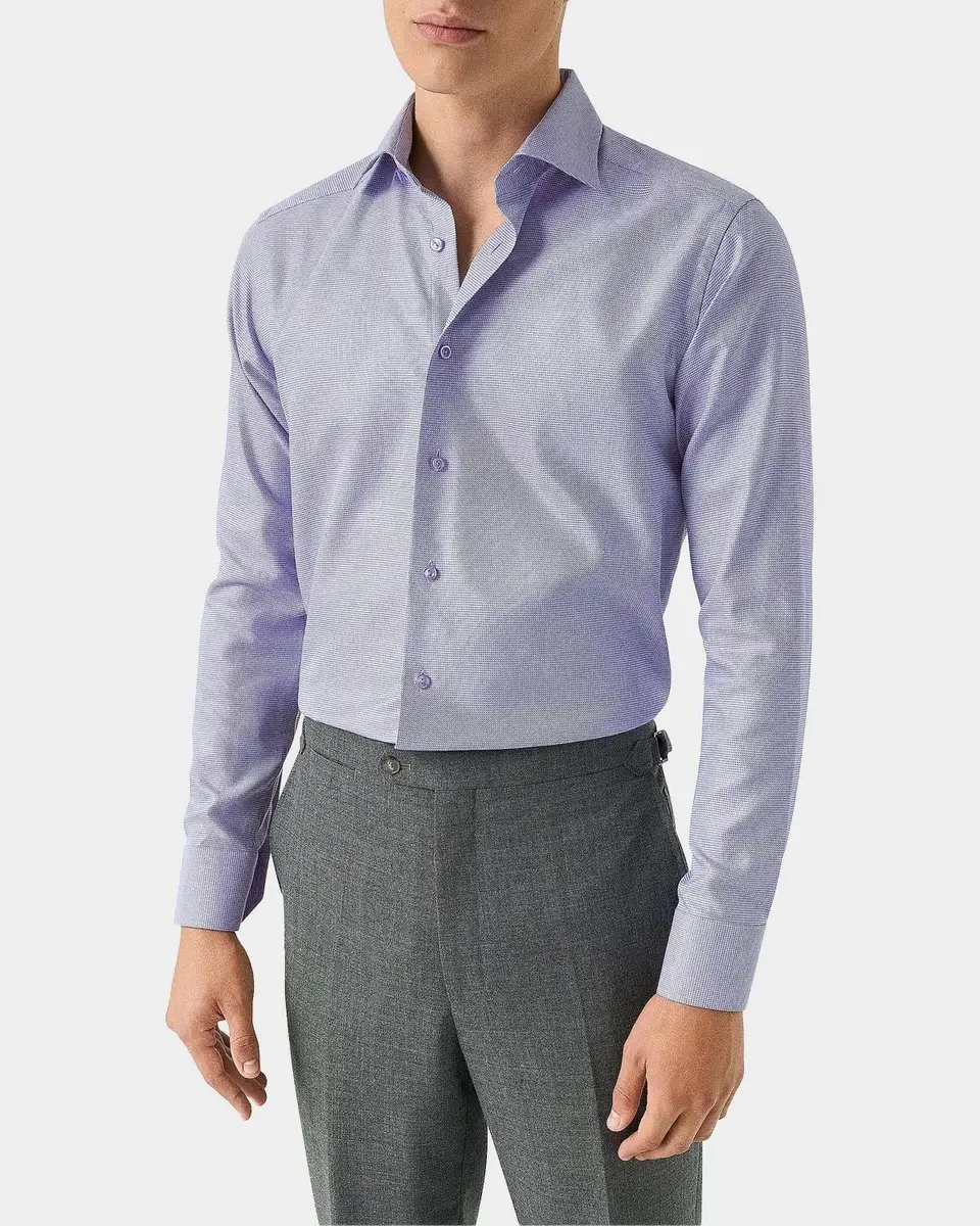 Eton Men's Contemporary-Fit Micro-Geometric Sport Shirt | Thumbnail 3