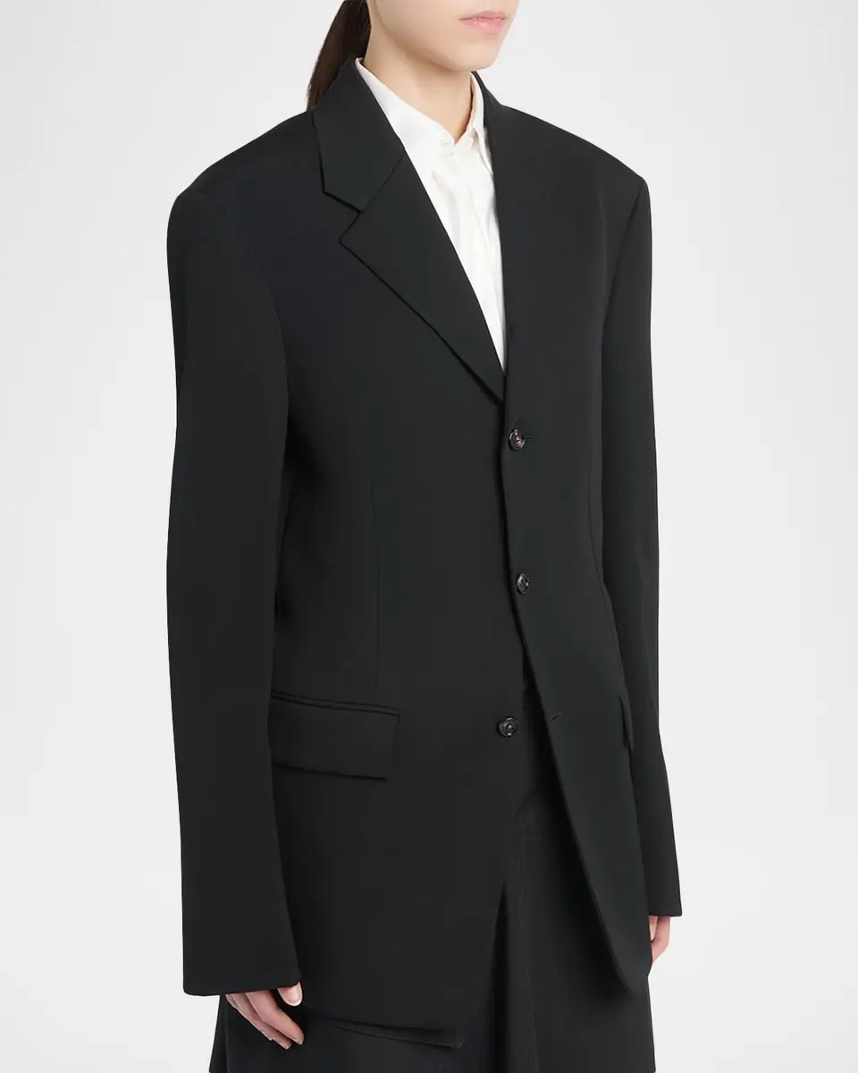 Bottega Veneta Oversized Single-Breasted Wool Blazer | Thumbnail 4