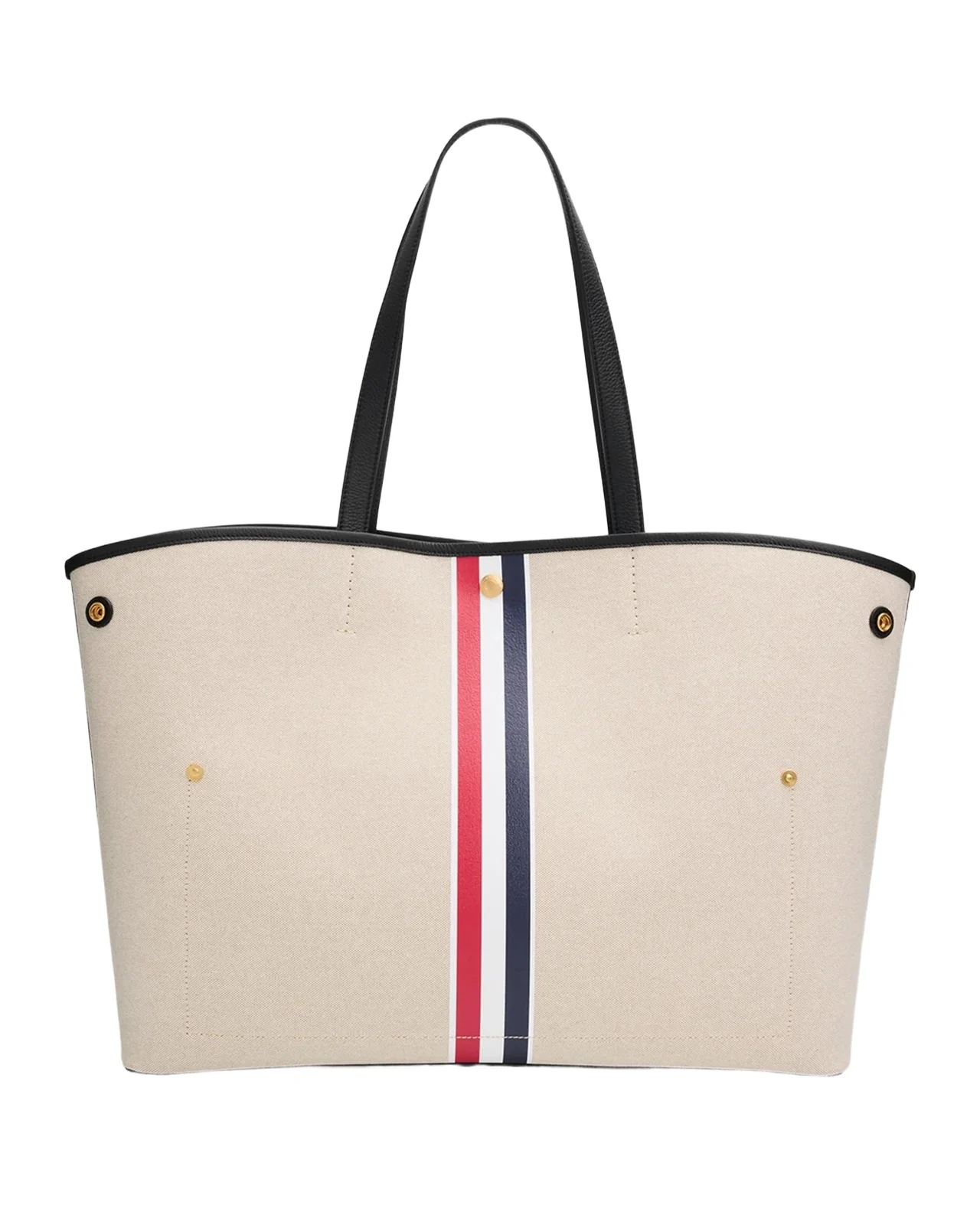 Tricolor-Striped Canvas Tote Bag Tricolor-Striped Canvas Tote Bag