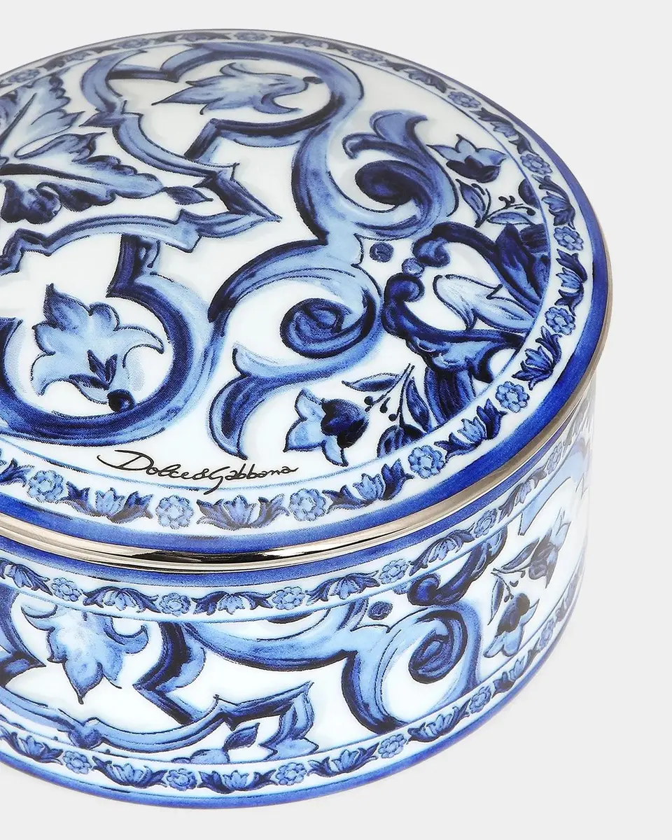 Dolce & Gabbana Blu Mediterraneo Round Porcelain Box | Thumbnail 4 Dolce & Gabbana Blu Mediterraneo Round Porcelain Box | Thumbnail 4