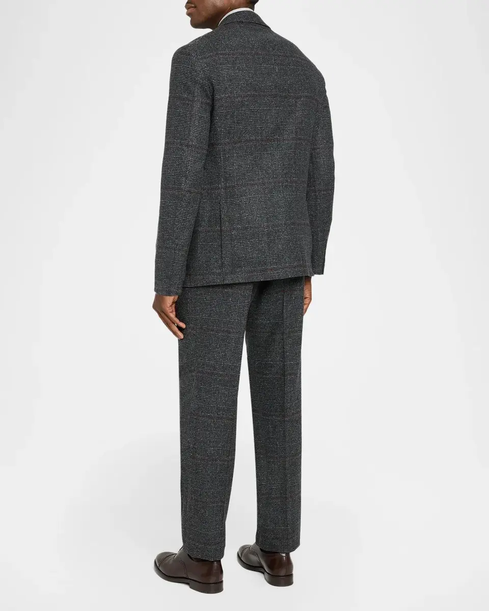 Brunello Cucinelli Glen Plaid Silk-Wool Blend Suit | Thumbnail 3