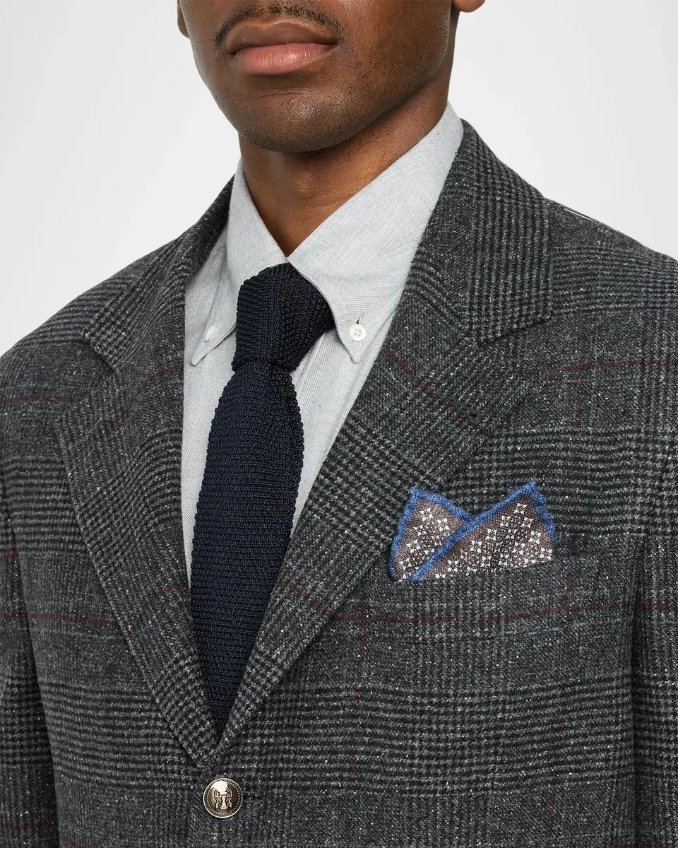 Brunello Cucinelli Glen Plaid Silk-Wool Blend Suit | Thumbnail 6