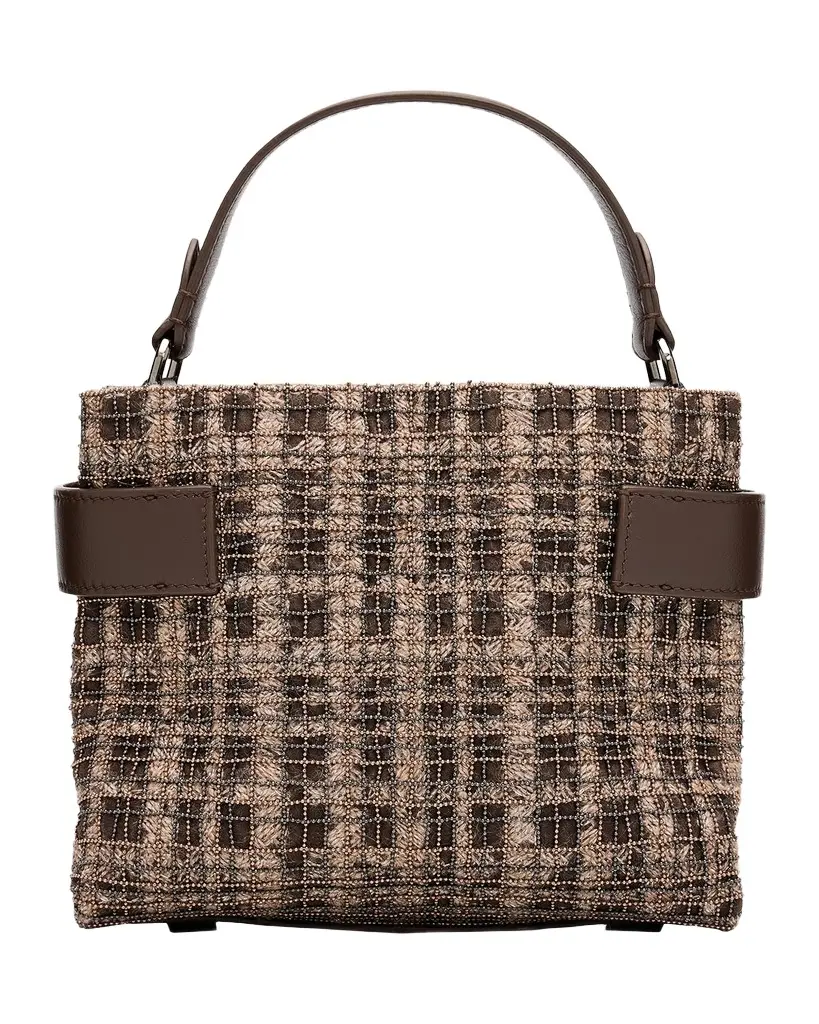 Monili Woven Plaid Top-Handle Bag Monili Woven Plaid Top-Handle Bag