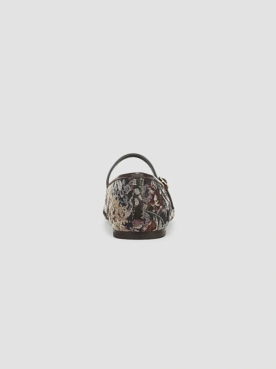 Veronica Beard Women's Ellie Textured-Floral Mary Janes | Thumbnail 3