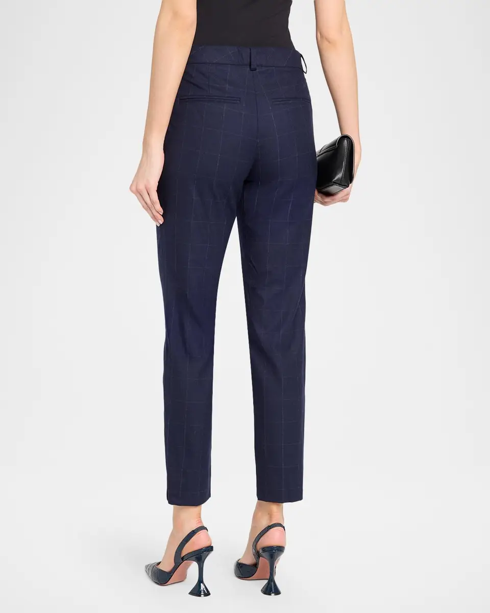MAISON COMMON Windowpane Wool Flannel Slim-Leg Ankle Pants | Thumbnail 3