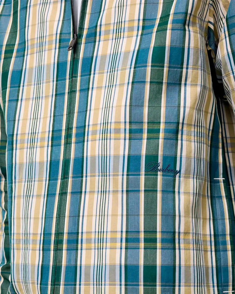 Burberry Men's Ollie Plaid Cotton-Linen Overshirt | Thumbnail 3