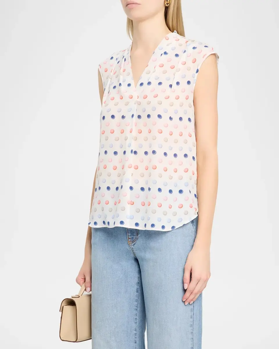 MAISON COMMON Polka-Dot Macaroon Silk Organza Sleeveless Blouse | Thumbnail 4 MAISON COMMON Polka-Dot Macaroon Silk Organza Sleeveless Blouse | Thumbnail 4