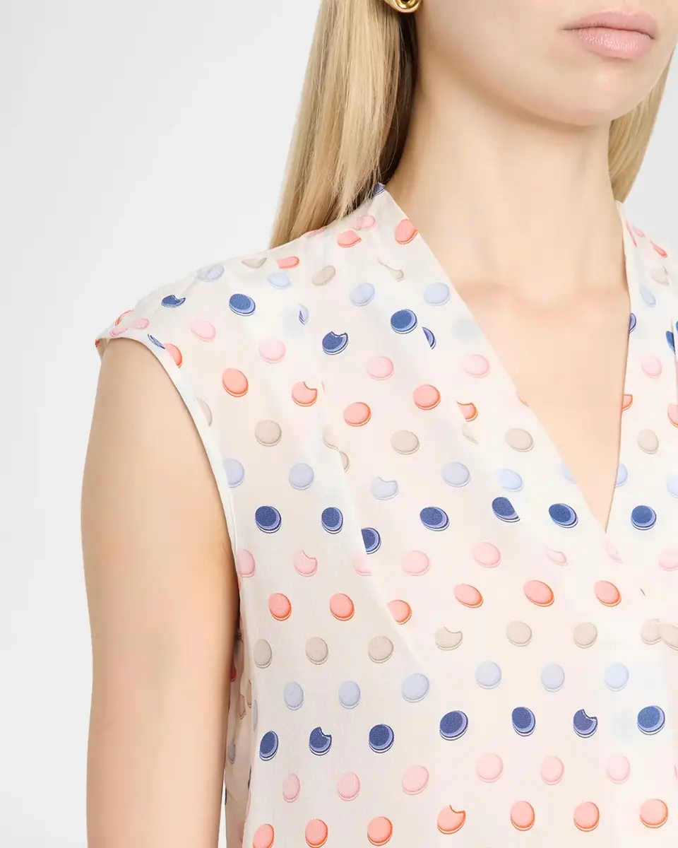 MAISON COMMON Polka-Dot Macaroon Silk Organza Sleeveless Blouse | Thumbnail 5 MAISON COMMON Polka-Dot Macaroon Silk Organza Sleeveless Blouse | Thumbnail 5