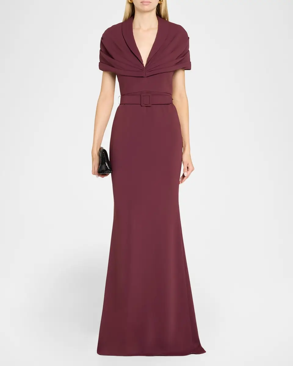BADGLEY MISCHKA Draped Belted Gown | Thumbnail 2 BADGLEY MISCHKA Draped Belted Gown | Thumbnail 2