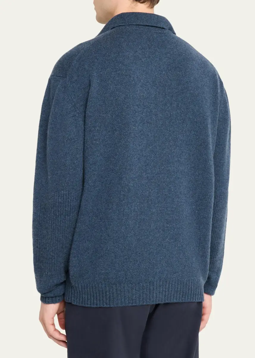 Sease Men's Coarsehair Cashmere Polo Shirt | Thumbnail 3 Sease Men's Coarsehair Cashmere Polo Shirt | Thumbnail 3