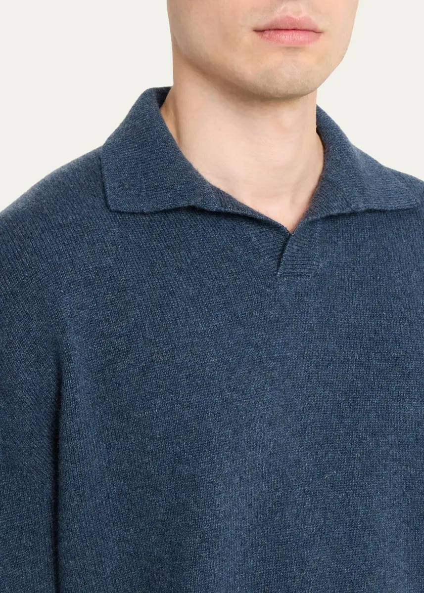 Sease Men's Coarsehair Cashmere Polo Shirt | Thumbnail 5 Sease Men's Coarsehair Cashmere Polo Shirt | Thumbnail 5