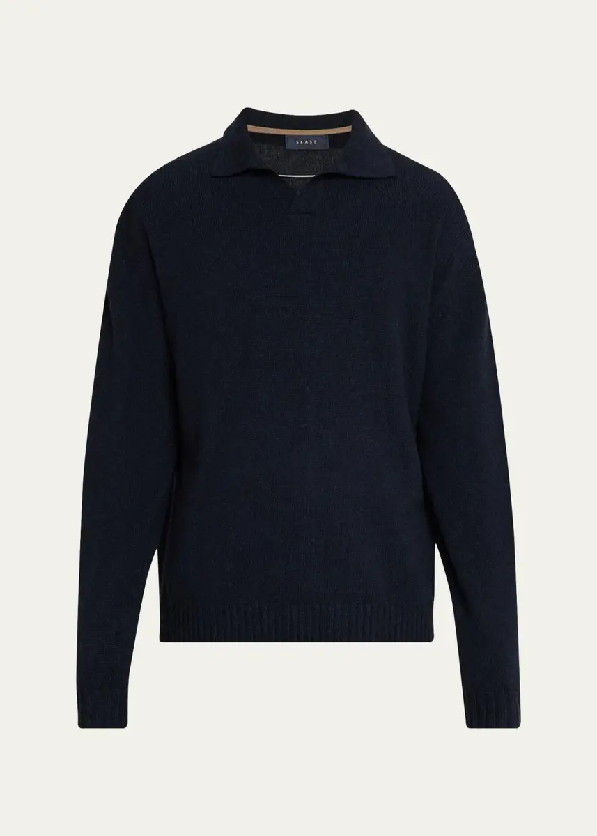 Sease Men's Coarsehair Cashmere Polo Shirt | Thumbnail 6 Sease Men's Coarsehair Cashmere Polo Shirt | Thumbnail 6